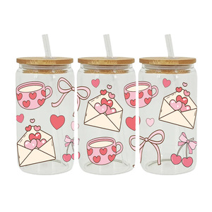 Vinilos Decorativos para Tazas de 16oz con Diseño de Carta de Amor, Adhesivos Deportivos UV DTF para Declaraciones Románticas - Product Image 3