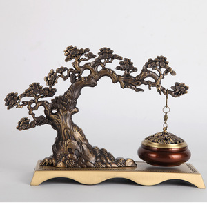 Quemador de Incienso de Cobre con Diseño de Árbol de la Vida, Estilo Chino, de Tongpu Craftsman, Quemador de Incienso Colgante para Interiores, para Sándalo y Otros Aromas - Product Image 1