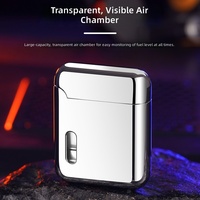 TERWIN Nouveau design Briquet à gaz butane à flamme rouge coupe-vent en métal avec logo gravé au laser, coffret cadeau promotionnel