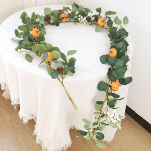 Couronne de vigne d'automne saisonnière faite à la main pour Halloween, Thanksgiving, décoration de la maison, fleurs et plantes - Product Image 2