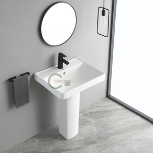 Optimisation de l'espace pour les petites unités, design compact, lavabos colonne blancs pour appartements et micro-résidences - Product Image 1