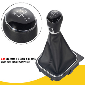 Volkswagen Car <b>Gear</b> <b>Knob</b> 5 6 Speed Leather Shift <b>Knob</b> For Golf Sagitar Manual Transmission Parts - Product Image 2