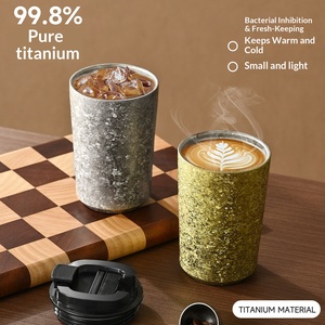 แก้วน้ำและกาแฟแบบพกพาสำหรับเดินทางกลางแจ้ง ผลิตจากไทเทเนียมแท้ พร้อมฉนวนสุญญากาศ เก็บความร้อนได้นาน 6-12 ชั่วโมง - Product Image 1