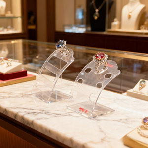 Étui de présentation de bijoux carré moderne en acrylique personnalisé inhabituel et luxueux, un moyen élégant de présenter vos pièces précieuses - Product Image 1