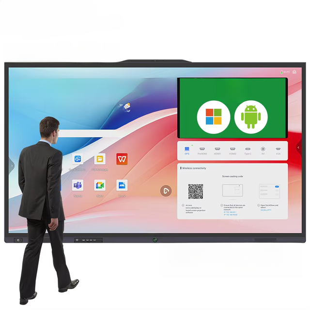 HISEEVIEW 98" Interactive Flat Panel Digital Smart Board 4K Electronic Whiteboard with 20-Point Touch and Aluminum Alloy Frame
