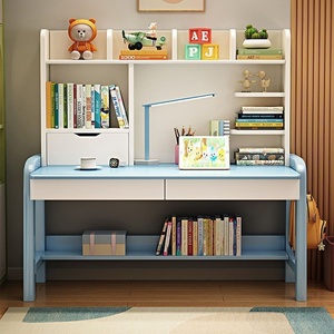 Escritorio de Madera Maciza con Altura Ajustable y Estantería Integrada para el <span class=keywords><strong>Estudio</strong></span> de Niños, Estudiantes de Primaria y Secundaria, Escritorio para Computadora en Casa - Product Image 3