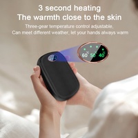 Calentador de manos magnético creativo con división, luz colorida, 2023 mah, gran capacidad, portátil, USB, Banco de energía, novedad de 20000