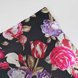 Wholesale Fancy Holland Velvet Fabric Polyester Floral Colored Foil Velour For Casual Suits