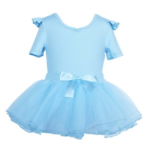 Conjunto de tutú de ballet de tul rojo para niñas, bebés y niños pequeños, ideal para verano, con falda y top corto liso, 1 unidad/bolsa OPP - Product Image 3