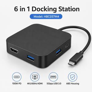 Hub <span class=keywords><strong>USB</strong></span> C 6 en 1, Estación de Acoplamiento 4K 60Hz <span class=keywords><strong>HDMI</strong></span> 100W PD, Adaptador Tipo C a <span class=keywords><strong>USB</strong></span> 3.0, Divisor Multipuerto para MacBook y Laptop - Product Image 2