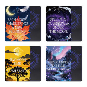 Nuovo Gioco di Carte da Tavolo 50 Carte Retro Mysterious Moon Karo Gioco da Festa Ecologico e Portatile con Angoli Arrotondati Marca Pengle - Product Image 1