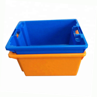 JOIN Blue Orange 600x400x300mm Caisse de rangement en plastique empilable et emboîtable pour entrepôt et usage industriel
