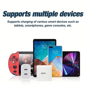 Cargador USB C de 40W con Doble Puerto, Adaptador de Corriente PD de 20W, Cargador de Pared Tipo C para Teléfono 16 15 Pro Max, para Samsung S23 S22 Tablet - Product Image 6