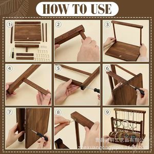 Exhibidor de Joyería de Madera Sólida de Varias Capas con Almacenamiento para Pulseras, Collares y Relojes, Organizador de Escritorio de 3 Niveles de Bambú - Product Image 2