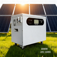 Onduleur solaire LiFePO4 hors réseau à haut rendement 3000W 24V 120AH avec système de stockage d'énergie solaire hors réseau BMS