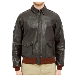 Chaqueta Bomber A2 Marrón Oscuro para Hombre Icon Gilani, Cuero Vacuno Genuino, Estilo Retro de Aviador, Ropa de Calle, Invierno, Resistente - Product Image 5