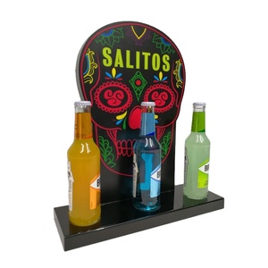 Exhibidor de Acrílico <span class=keywords><strong>SALITOS</strong></span> para 3 Botellas, Barra de Luz, Exhibidor de Mostrador, Soporte para Mancave - Product Image 1