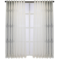 Rideaux Jacquard Européens, Filtrant la Lumière, en Polyester, Modernes, Broderie Feuille Blanche, Voilages pour la Maison