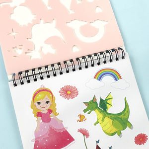 ファンシーガールズステッカーペインティングブックA5スパイラルプリンセスカラーリングブックキッズドローイング - Product Image 1