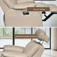 Fauteuil inclinable de luxe individuel en cuir, fauteuil inclinable électrique à bascule en cuir