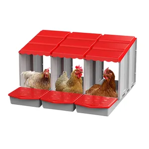 Scatola per la deposizione delle uova di gallina a 3 fori con coperchio per proteggere le scatole di nidificazione del pollo delle uova