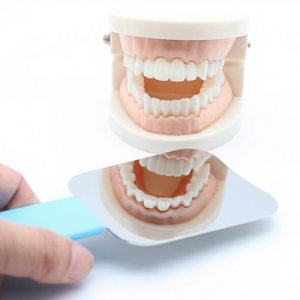 Espejo oclusal dental con mango de silicona azul, reflector intraoral de vidrio con baño de rodio para fotografía oral - Product Image 1