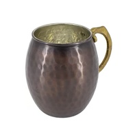 Taza de Cobre Turca Auténtica Martillada a Mano de 550 ml, Taza de Café Clásica Ecológica Tradicionalmente Recubierta de Estaño, Marca Riva Glass
