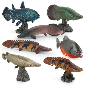 Figurines de poissons anciens réalistes, modèles de jouets en PVC, vie marine préhistorique, Arapaima, Coelacanth, Alligator, <span class=keywords><strong>Gar</strong></span>, Bichir, Piranha, ensemble de cadeaux - Product Image 3
