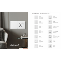 Prise murale multifonctionnelle 13A 250V avec interrupteur, panneau en plastique, prise de courant avec double port USB pour appareils électroménagers