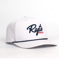 Casquette en nylon 5 panneaux de haute qualité avec logo brodé 3D, étiquette tissée et cordon
