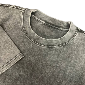 Camiseta de Algodón 100% de Alta Calidad, Tejido Grueso, Estilo Vintage, Holgada, Retro, Lavado Mineral/Ácido, 240 g/m², Anti-Pilling - Product Image 2