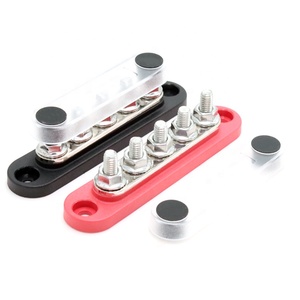 Barre omnibus 5 voies 150A <span class=keywords><strong>12V</strong></span> en nylon plastique pour distribution de puissance, avec bornes à goujons M6 M8, pour applications automobiles, marines et bateaux - Product Image 1