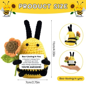 Abejas de Apoyo Emocional, Abejas Tejidas a Crochet Positivas con Tarjeta Incluida, Lindos Animales Tejidos a Mano, Regalos Divertidos para Amigos y Colegas - Product Image 6