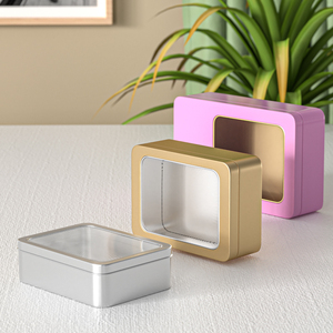 Bán buôn cá nhân kẹo tin kẹo có thể với cửa sổ kim loại tin Cookie container - Product Image 4