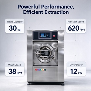 Lavadora-<span class=keywords><strong>secadora</strong></span>-exprimidora eléctrica <span class=keywords><strong>de</strong></span> acero inoxidable XTH <span class=keywords><strong>de</strong></span> 30 kg, totalmente automática, 3 en 1, para lavandería <span class=keywords><strong>de</strong></span> pequeños hoteles. - Product Image 4