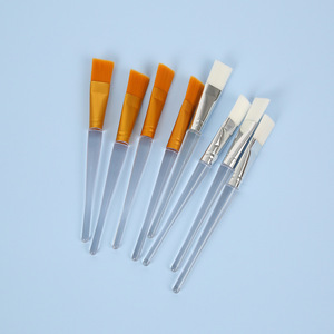 Juego de brochas de maquillaje con varilla de cristal personalizable 2025, brocha transparente para mascarilla facial y plana para salón de belleza, ventilador de Spa - Product Image 5