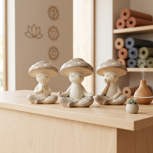Statue <span class=keywords><strong>de</strong></span> champignon <span class=keywords><strong>de</strong></span> méditation 3 pièces, figurine <span class=keywords><strong>de</strong></span> <span class=keywords><strong>jardin</strong></span> <span class=keywords><strong>en</strong></span> résine pour la méditation, décoration <span class=keywords><strong>de</strong></span> champignon pour l'extérieur, la maison et le bureau - Product Image 6