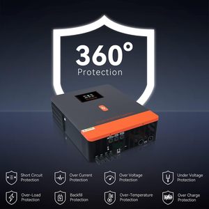 อินเวอร์เตอร์พลังงานแสงอาทิตย์แบบออลอินวัน รุ่นใหม่ปรับปรุงแล้ว 4.5KW 24V 6.5KW 48V แรงดันไฟฟ้าขาออก 230Vac พร้อมตัวควบคุม MPPT ในตัว - Product Image 2