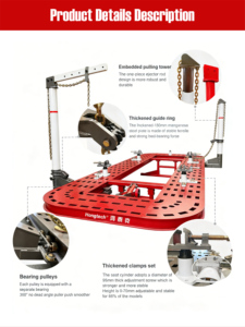Gran oferta, máquina de marco de reparación de automóviles de 15 toneladas, equipo de tracción de coche, enderezador de vehículos para taller - Product Image 3