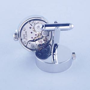 <span class=keywords><strong>Gemelli</strong></span> Eleganti Color <span class=keywords><strong>Argento</strong></span> di Alta Gamma per <span class=keywords><strong>Uomo</strong></span>, Stampati <span class=keywords><strong>in</strong></span> 3D con Incisione, per Camicie da <span class=keywords><strong>Uomo</strong></span>, con Movimento a Orologio Incastonato - Product Image 2