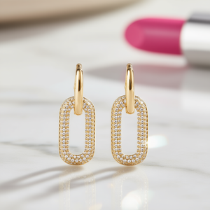 E1949 Orecchini in oro bianco con diamanti, taglio rotondo brillante, colore G, gioielli naturali di lusso da donna - Product Image 2