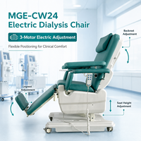Fauteuil de dialyse électrique avec 3 moteurs de positionnement, réglage de la hauteur, fonction CPR à une touche pour hémodialyse, perfusion et chimiothérapie
