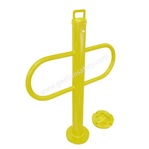 Porte-route en acier robuste avec base amovible-Support de stationnement commercial extérieur portable et mobile bollord - Product Image 1