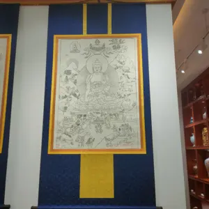 จีน Thangka ภาพวาดตกแต่งผนังเฟอร์นิเจอร์ธิเบต Thangka ห้องนั่งเล่นภาพวาดตกแต่ง