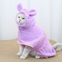 Peignoir de bain de luxe en velours corail pour animaux de compagnie, gants absorbants, séchage rapide, pour chiens et chats, plusieurs couleurs, vente en gros, durable