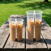 Gobelet créatif à double compartiment 500-700 ml, réutilisable, sans BPA, pour thé au lait, avec logo personnalisé, vente en gros