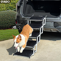 Escaliers pour chiens OEM pour accéder à la voiture, marches pliables en aluminium pour animaux de compagnie avec support en contreplaqué et rembourrage doux