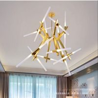 Lustre moderne à fourche pour salon, chambre à coucher, cuisine, lustre en verre, lampes suspendues au plafond, style arbre