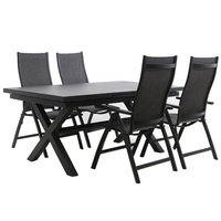 Mobilier d'extérieur Table de jardin Transformatrice extensible en aluminium Restaurant Patio Table à manger et chaises extensibles