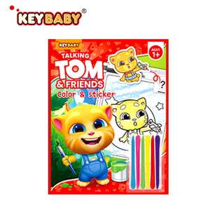 Keybaby Kawaii <span class=keywords><strong>Tom</strong></span> Cat DIY libro de <span class=keywords><strong>dibujo</strong></span> impresión libro para colorear Mini con pegatina juego de crayones para niños - Product Image 1